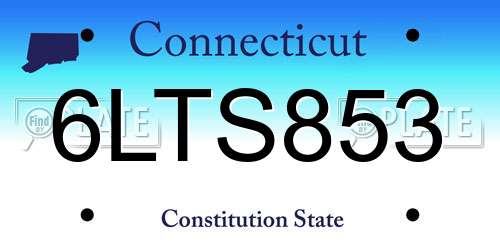 6LTS853 Connecticut License Plate
