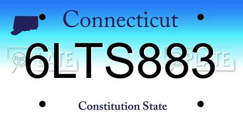 6LTS883 Connecticut License Plate