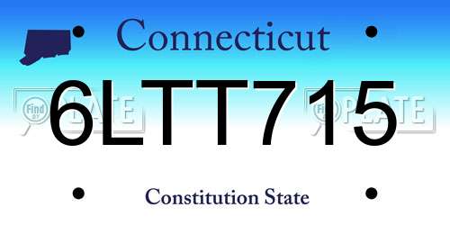 6LTT715 Connecticut License Plate
