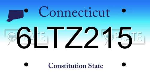 6LTZ215 Connecticut License Plate