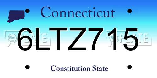 6LTZ715 Connecticut License Plate