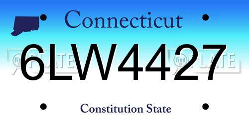 6LW4427 Connecticut License Plate