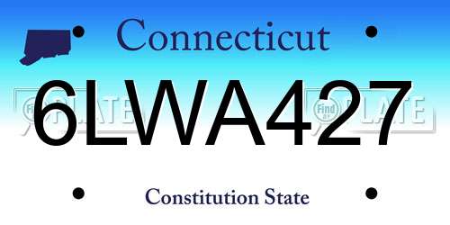 6LWA427 Connecticut License Plate