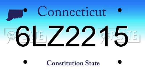 6LZ2215 Connecticut License Plate