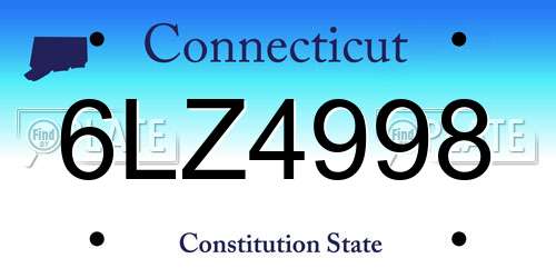 6LZ4998 Connecticut License Plate