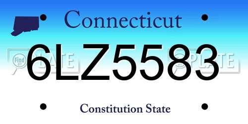 6LZ5583 Connecticut License Plate