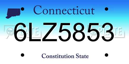 6LZ5853 Connecticut License Plate