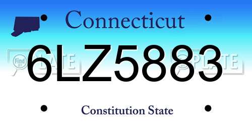 6LZ5883 Connecticut License Plate