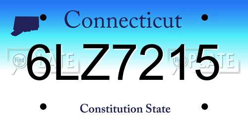 6LZ7215 Connecticut License Plate