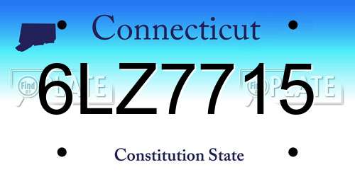 6LZ7715 Connecticut License Plate