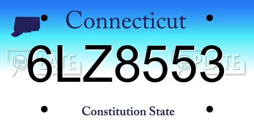 6LZ8553 Connecticut License Plate