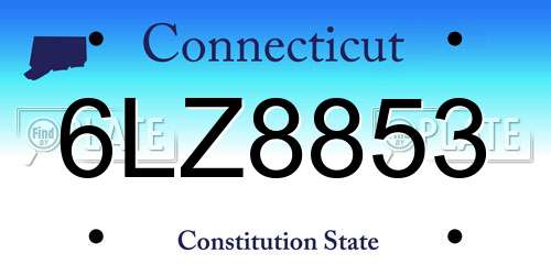 6LZ8853 Connecticut License Plate