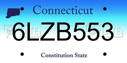 6LZB553 Connecticut License Plate