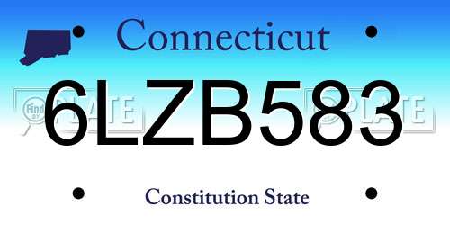 6LZB583 Connecticut License Plate