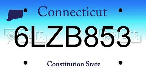 6LZB853 Connecticut License Plate