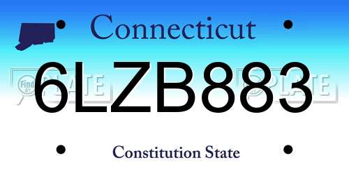 6LZB883 Connecticut License Plate