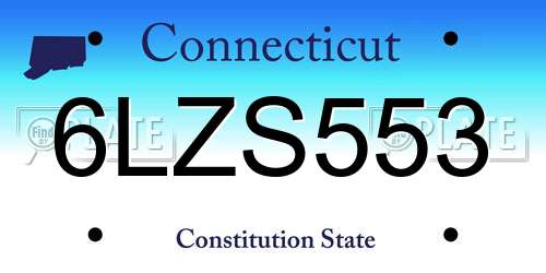 6LZS553 Connecticut License Plate