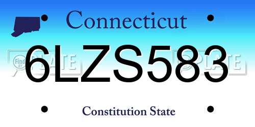 6LZS583 Connecticut License Plate