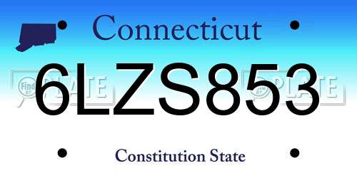 6LZS853 Connecticut License Plate
