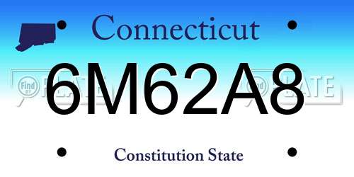 6M62A8 Connecticut License Plate