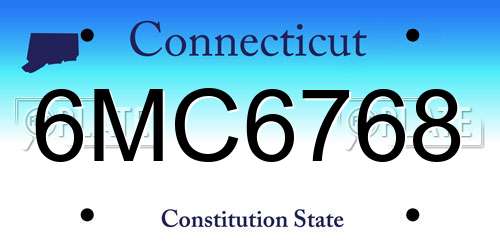 6MC6768 Connecticut License Plate