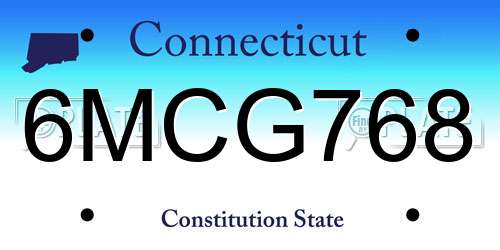 6MCG768 Connecticut License Plate