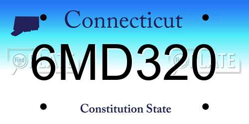 6MD320 Connecticut License Plate