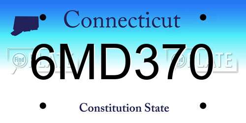6MD370 Connecticut License Plate