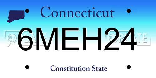 6MEH24 Connecticut License Plate