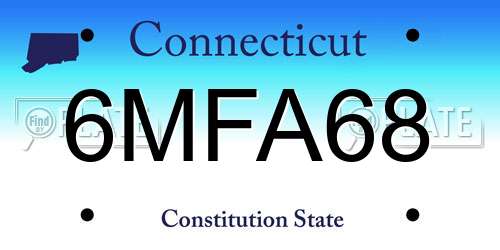 6MFA68 Connecticut License Plate