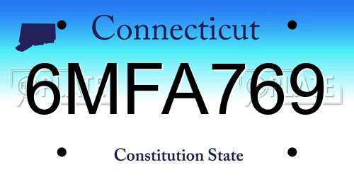 6MFA769 Connecticut License Plate