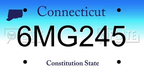 6MG245 Connecticut License Plate