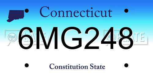 6MG248 Connecticut License Plate