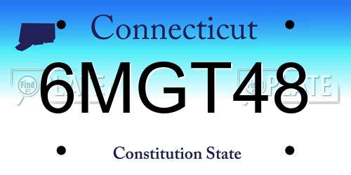6MGT48 Connecticut License Plate