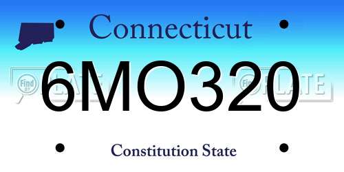 6MO320 Connecticut License Plate