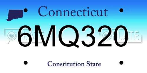 6MQ320 Connecticut License Plate
