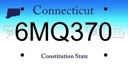 6MQ370 Connecticut License Plate