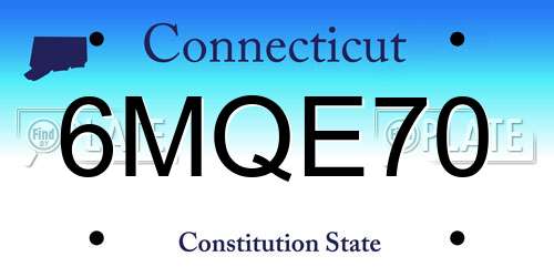 6MQE70 Connecticut License Plate