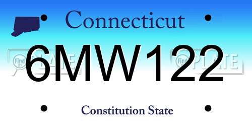 6MW122 Connecticut License Plate