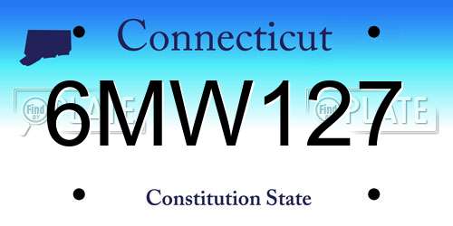 6MW127 Connecticut License Plate