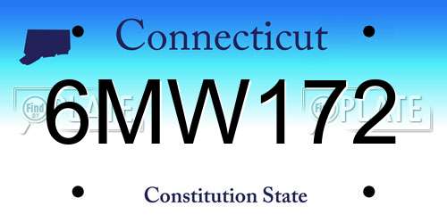 6MW172 Connecticut License Plate