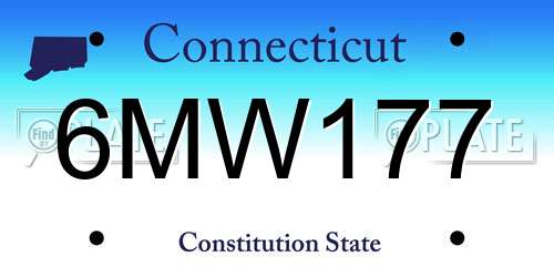 6MW177 Connecticut License Plate