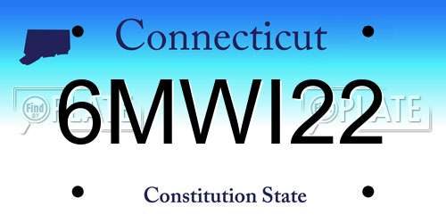 6MWI22 Connecticut License Plate