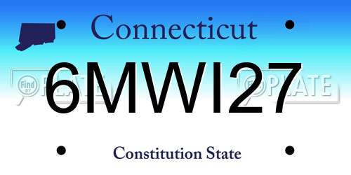 6MWI27 Connecticut License Plate