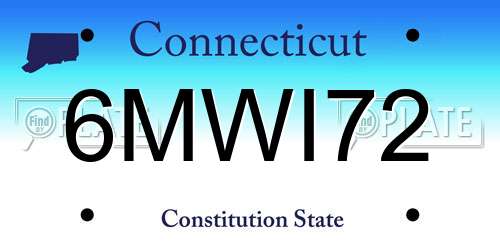 6MWI72 Connecticut License Plate