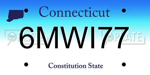 6MWI77 Connecticut License Plate