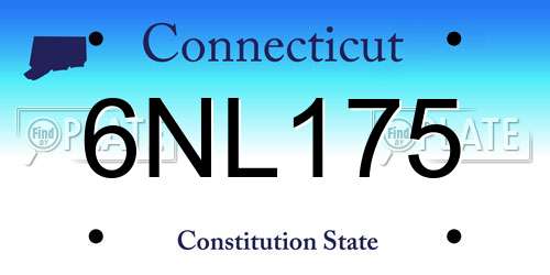 6NL175 Connecticut License Plate