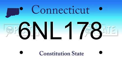 6NL178 Connecticut License Plate