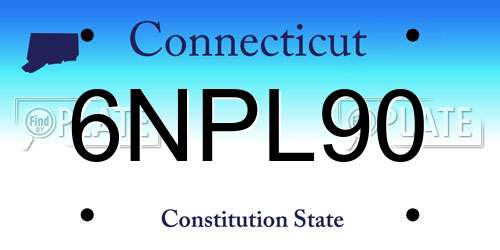 6NPL90 Connecticut License Plate