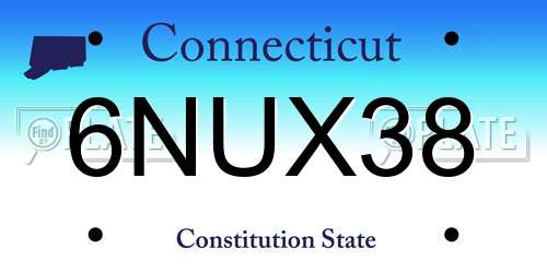 6NUX38 Connecticut License Plate